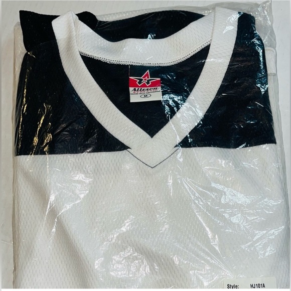 ALLESON ATHLETIC JERSEY MEN’S LONG SLEEVE OVERSIZED V-NECK WHITE COLOR MEDIUM - Picture 5 of 7